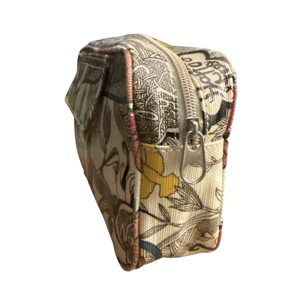 Sakroots Organizer Foldover Cosmetic Case Zip Top Ivory Bird Peace Print - Picture 2 of 12